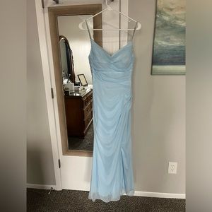 Azazie Deandra Sky Blue: Size 6.